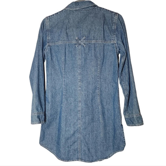 J. Jill Out of the blue denim mini dress tunic.  L/S button front. Size XS - Picture 6 of 14